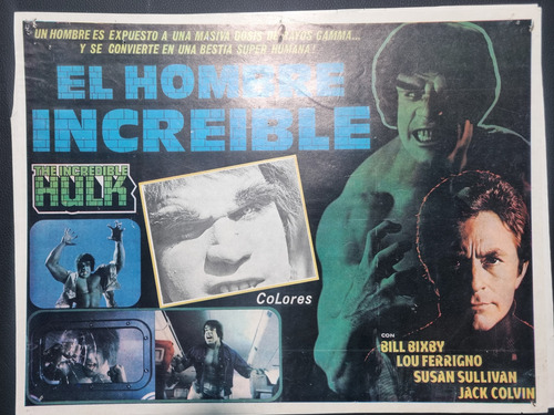 Hulk El Hombre Increíble Poster Antiguo (Usado)
