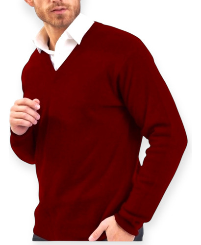 Sweaters Hombre V Pelo De Conejo Lana Merino Art .1110