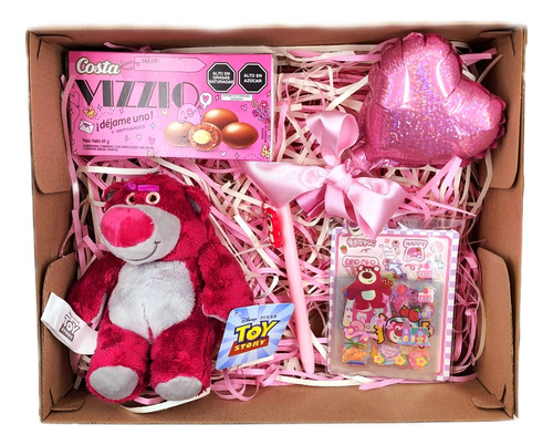 Lotso Oso Llavero Peluche Pack San Valentin Chocolate Globo