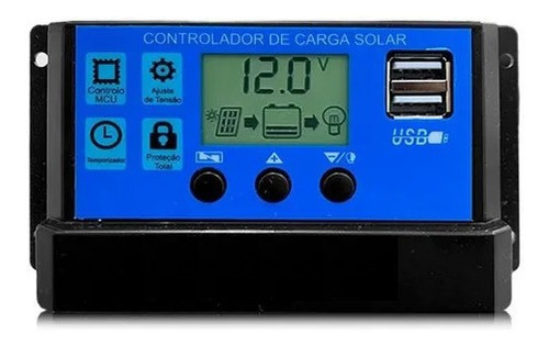 Controlador de carga solar fotovoltaica PWM Kpad20a Lcd 20a