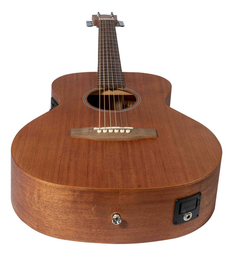 Guitarra Electroacustica Bamboo Mahogany Tapa Solida +funda Color Marrón Material del diapasón Nogal Orientación de la mano Diestro