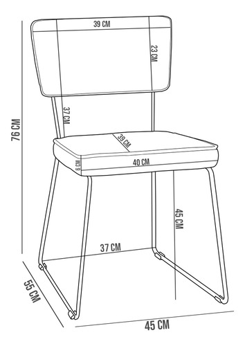 Cadeira Decorativa Estofada Para Sala De Jantar Base Em Aço Allana L02 Couríssimo Camel