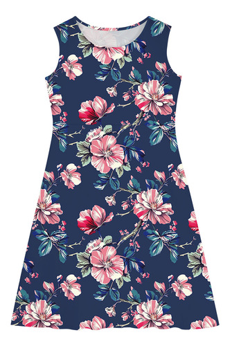Camisola Elástica Con Estampado De Flores Y Niños Pequeños,