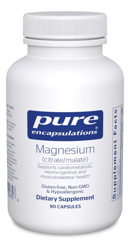 Magnesio (citrato/malato) Pure Encapsulations 90 Cápsulas