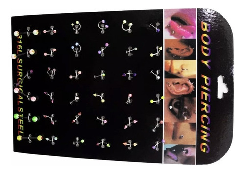 Display Piercing Gr Surtido De Modelos Y Colores 36 Pcs