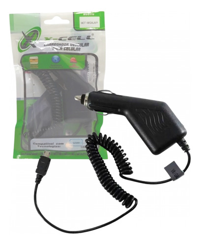 Carregador Veicular 12v Cabo V8 Fixo Usb Rápido Xcell
