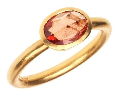 Anillo Compromiso Zafiro Naranja Certificado 2.59 ct