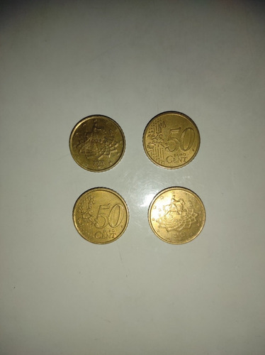 Monedas 50 Céntimos Italia Años 2002 Y 2004 (Usado)