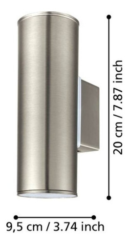 Aplique De Pared Riga Acero Baño Y Exterior 2x3w Gu10 Led