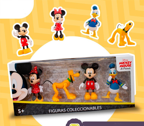 Imagen 1 de 6 de Set X 4 Pzs Mickey Mouse Y Sus Amigos Juguete Articulados Lb