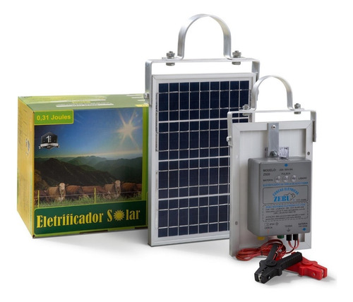 Eletrificador Solar Cerca Elétrica Rural 35km Sem Bateria 0,25 Joules Liberados Zs20 Zebu