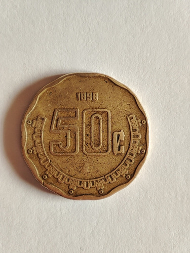 Moneda 50¢ Centavos Con Error Año 1898 Error Acuñación (Usado)