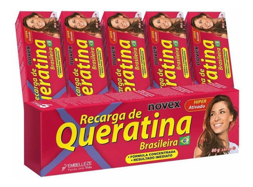 6 Un Recarga De Keratina Novex 80g C/u Embelleze