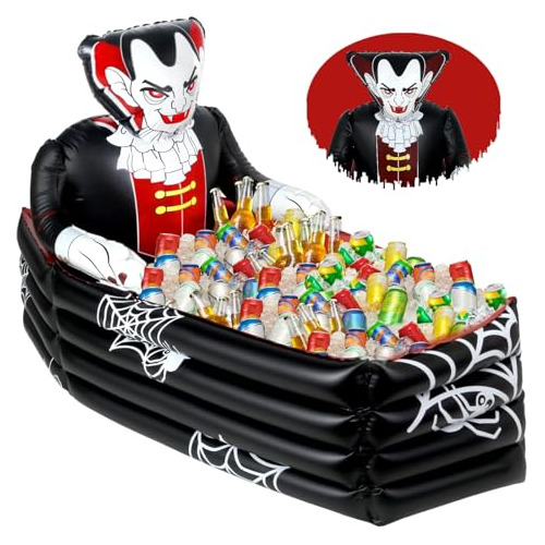 43 Inch Inflatable Vampire Coffin Cooler Halloween Part...