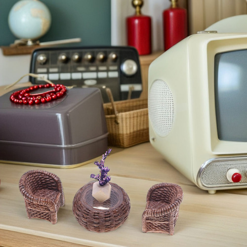 1 Juego De Mesa Y Sillas En Miniatura Con Forma De Casa De M