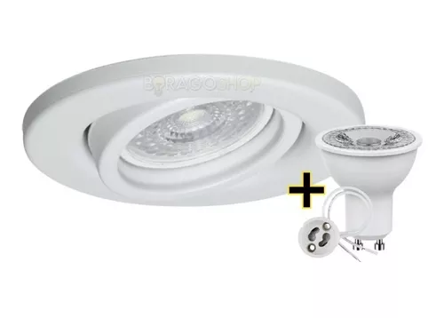 20x Spot Embutir Redondo Techo Luz Led 7w Gu10 Blanco Móvil