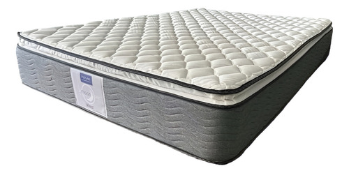 Colchon Matrimonial Restonic Moon Care Muy Comodo Pillow Top Color Gris Con Blanco