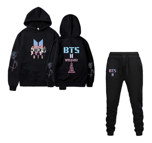 Bt21 Bts K-pop Sudaderas Con Capucha De Moda Coreana 2 Pieza