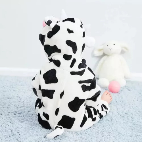 Pijama Mono Capucha Mameluco Bebé Patrón Vacas Cosplay Niña