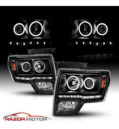 [ultra Led Halo Rings] For 09-14 F-150 Black Tube Projec Rzk