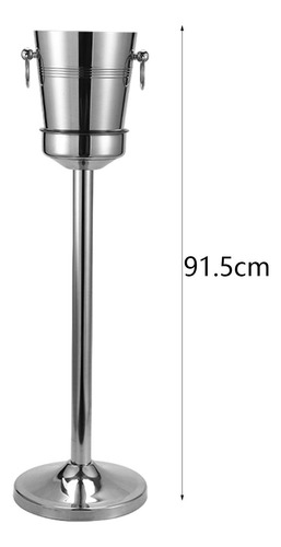 Balde De Gelo Com Suporte, Balde De Gelo Altura 91,5cm Prata