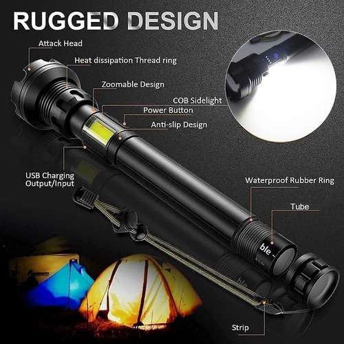 Lanterna Laser Led Recarregável Tática 90000 Lúmens De
