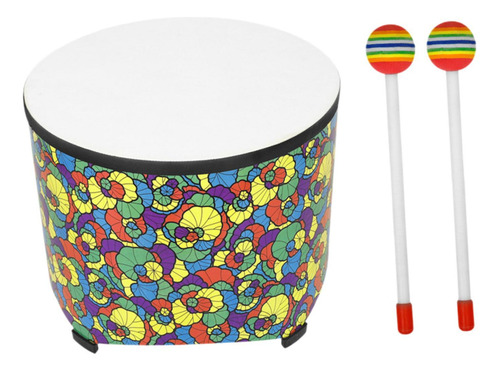 Tom De Chão Com 2 Baquetas Bongo Tambor Instrumento De
