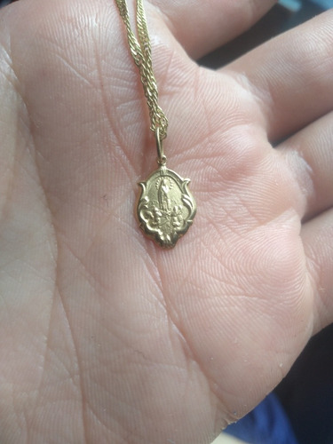 Corrente Cor Ouro - Pingente Ave Maria