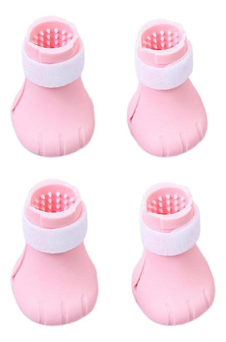 Botas Protectoras De Silicona Para Patas De Gato Rosado