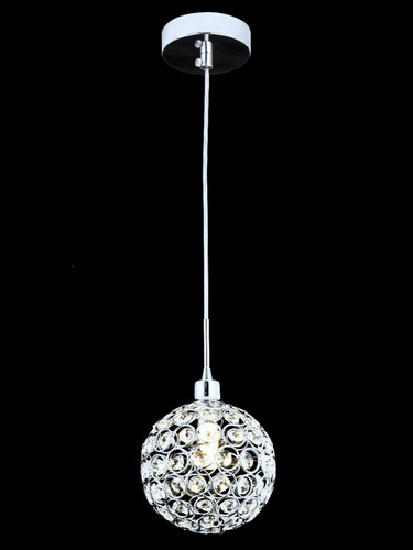 Pendente Luminária Cristal Metal Quarto Cozinha Banheiro Estrutura Prateado 110v/220v