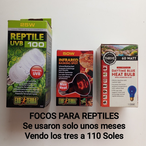 Remato 3 Focos Para Reptiles - Uvb, Inflarrojo Y Luz De Día