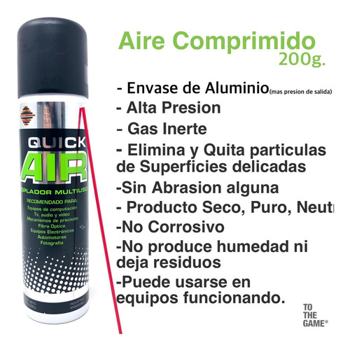 Imagen 5 de 6 de Aire Comprimido Aerosol Para Limpiar Pc 200g - Villa Crespo