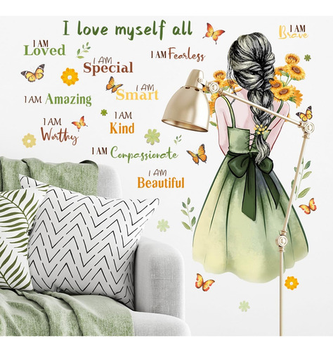 Calcomanías De Pared Para Niña, Citas Inspiradoras, Calcoman