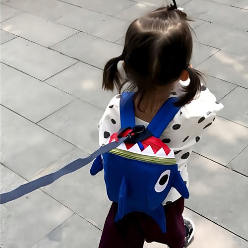 Mochila De Seguridad Para Niños Con Correa De Arnés, Azul. Color Azul