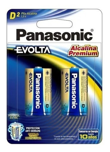 Blister Panasonic Evolta Alcalina D C/2 1.5v Lr20egl/2b