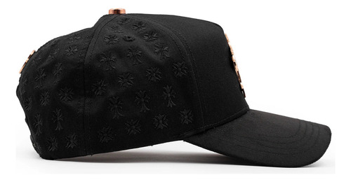 Gorra Barbas Hats Chrome Oro Rosa Diamantes Swarovski Negro Unitalla