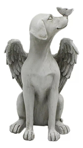 Estatua De Jardín De Perro Con Alas De Ángel, Decoración