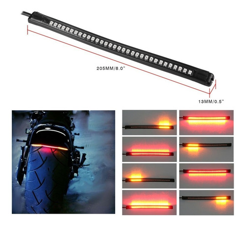 Tira Led Moto Stop Giros Posición Flexible 3m Cafe Racer