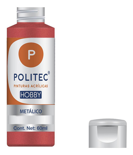 Pintura Acrílica Metálica Línea Hobby Politec Color Rojo No. 521