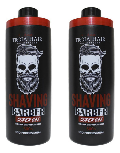 Kit 2 Shaving Para Barbear Tróia 500gr Original Refrescante