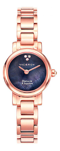 Reloj Viceroy Mujer Oro Rosa De Lujo En Acero Color Del Fondo Morado