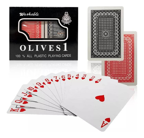 1 Juego De Cartas Olives, Paquete De 2 Cartas De Póquer, Maz