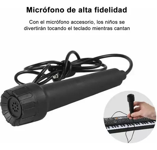 # Piano Electrónico De 61 Teclas Con Micrófono Para Niños
