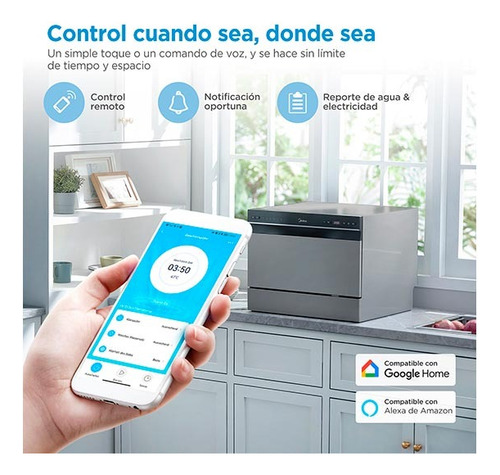 Lavavajillas Midea 6 Cubiertos Freestanding Mdwtf0602ms