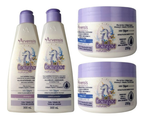  Kit Arvensis Cachinhos Shampoo Condicionador 2 Creme 2x1