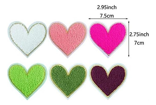 Saktopdeco 12 Uds. Parche De Chenilla Con Forma De Corazón P