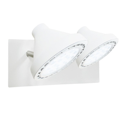 Spot De Pared Direccionable 2 Luces Blanco/negro + Ar111 11w