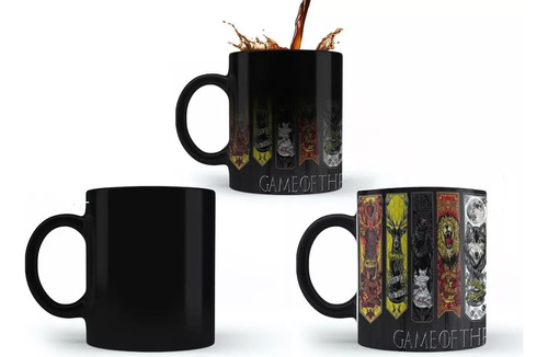 Caneca Mágica Game Of Thrones Simbolos Estandarte Das Casas