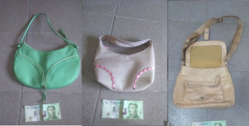 Lote De 7 Carteras De Cuero Y Cuerina De Dama 