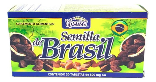 Semilla De Brasil Ypenza 30 Tabletas De 500 Mg C/u Sabor Neutro